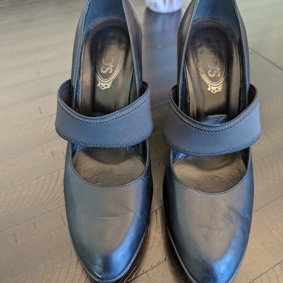 Tods Black Strap Platform Heel s: EU 40 US 10 - Picture 2 of 16